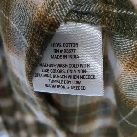 Women's Peplum Button-Down Flannel Tunic, Size M - Picture 3 of 4